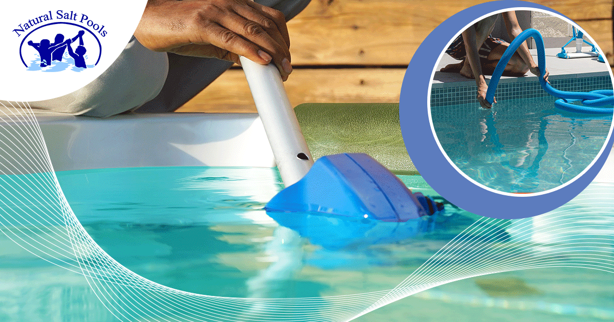 Person-using-a-pool-vacuum-to-clean-the-swimming-pool-floor-and remove-debris
