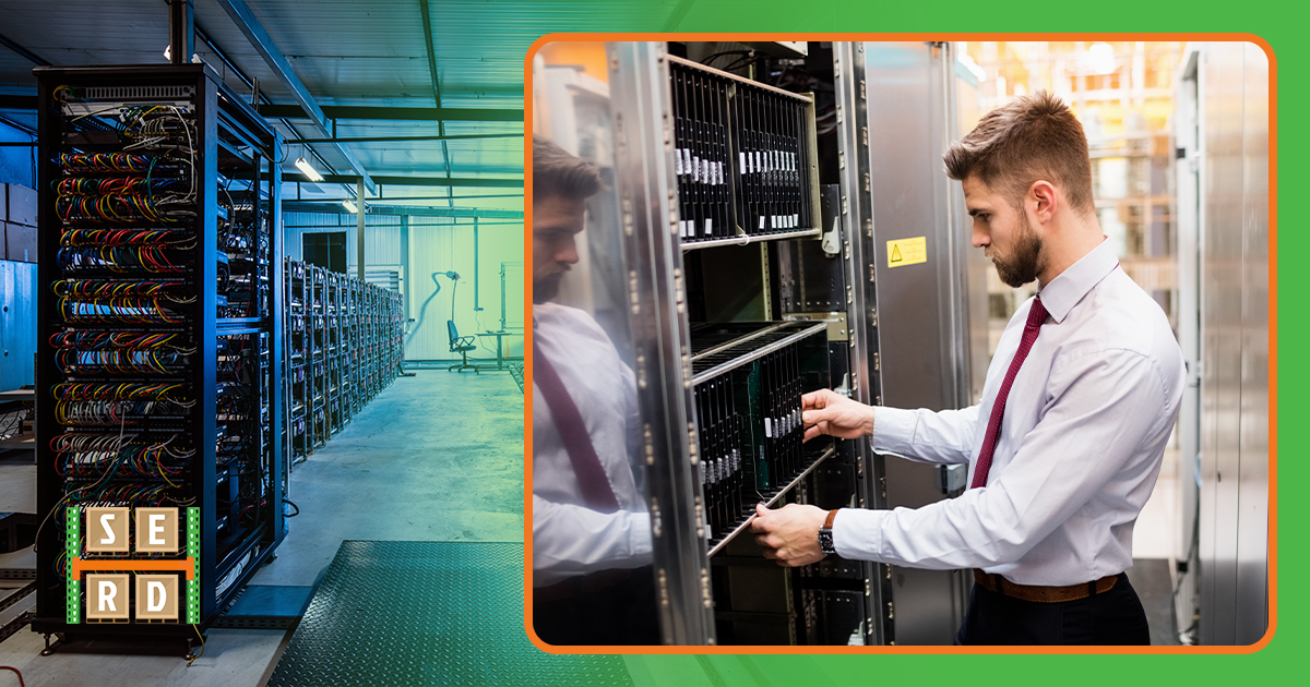 man-working-on-arrangement-of-different-equipment-on-server-rack