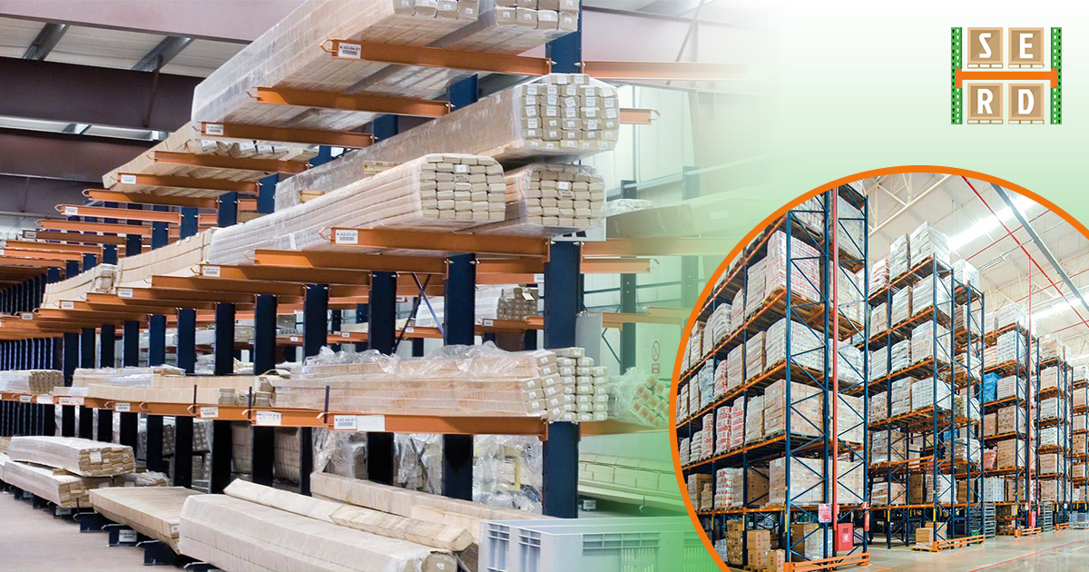 adjustable-pallet-racking-with-materials-inside-a-warehouse-and-materials-stored-on-cantilever-racks